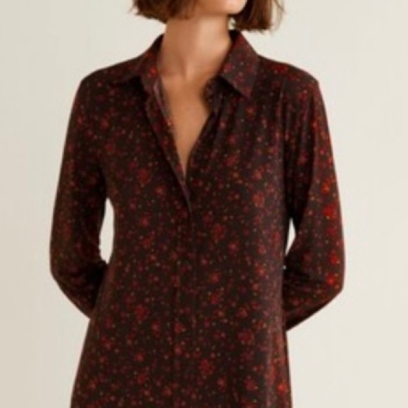 NWT MANGO SHIRT PRINTED DRESS - Picture 4 of 10